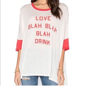 Wildfox Love Blah Blah Blah Drink Oversized Tee